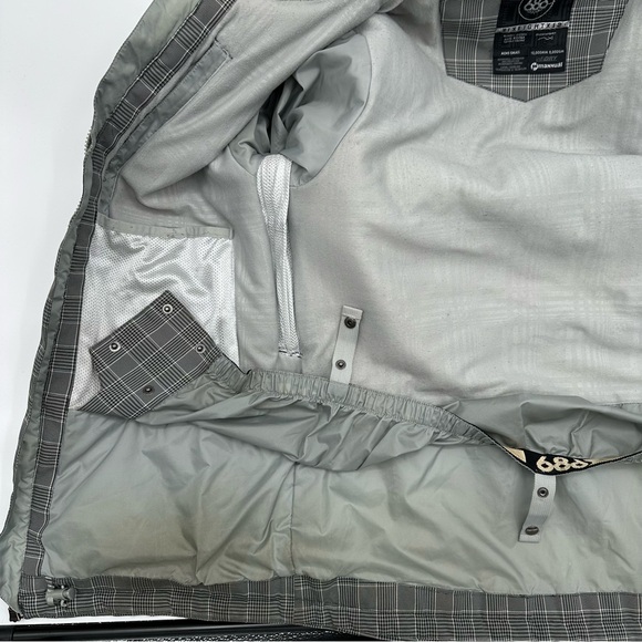 686 technical apparel Snowboard Ski jacket Mens Small S Gray Minor Flaws Stains - Picture 15 of 16
